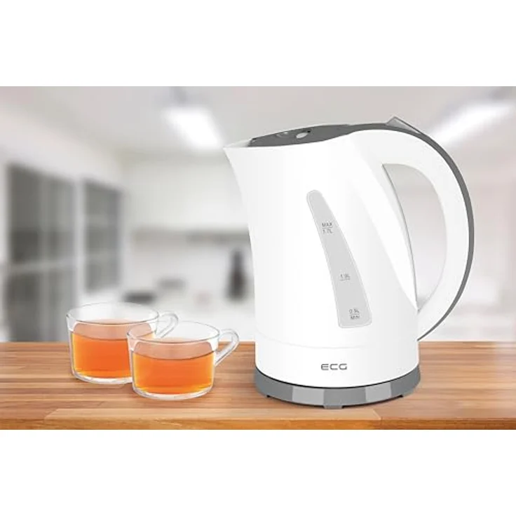 ECG RK 1712 Surfer, Wasserkocher 1,7 L, 2200 W, BPA-freies Kunststoffdesign, drehbarer Sockel, mit Trockengehschutz und Kalkfilter – Bild 9