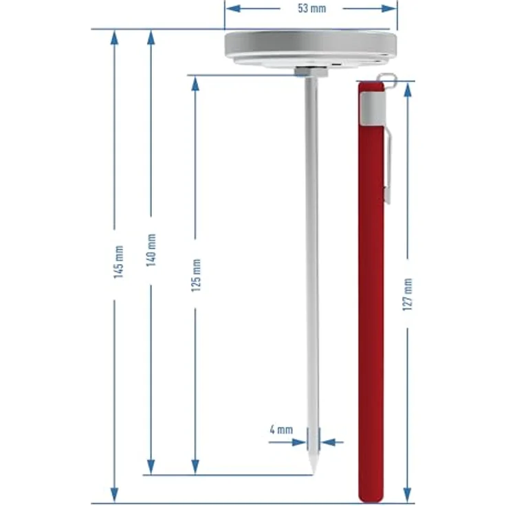 Thermometer zum Backen, Räuchern, Kochen, aus Edelstahl, mit grafischer Skala, 0-120°C – Bild 6