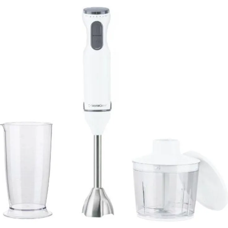 Silvercrest Stabmixer Pürierstab Set SSMS 600 G7, 4-teilig, 600 W, stufenlos einstellbare Geschwindigkeit, weiß
