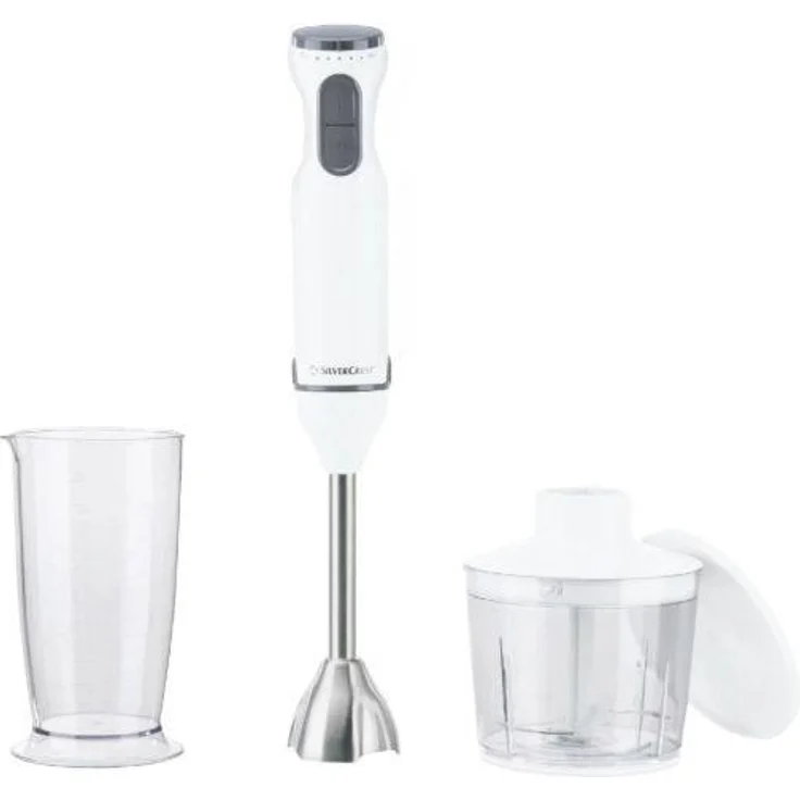 Silvercrest Stabmixer Pürierstab Set SSMS 600 G7, 4-teilig, 600 W, stufenlos einstellbare Geschwindigkeit, weiß