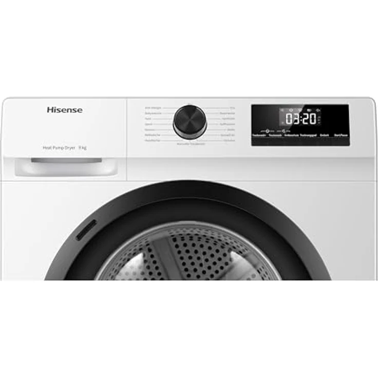 Hisense DHQE800BW2 Kondensationswäschetrockner, 8 kg Fassungsvermögen, Energieeffizienzklasse D, Hygiene- und Fein-Programme, Tür-Anschlag rechts – Bild 5