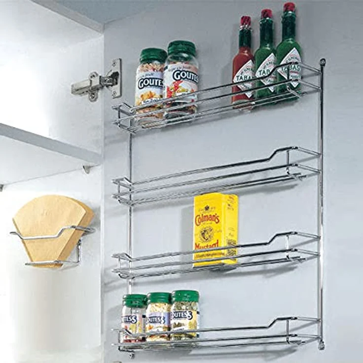 SOTECH Gewürzregal für 4 x 3 Gewürzdosen Silber Pulverbeschichtet – Bild 2