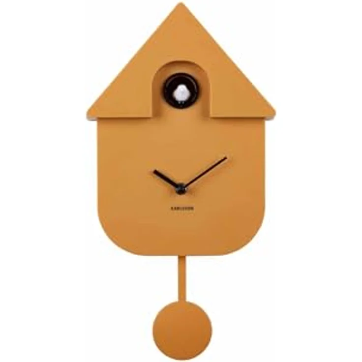 Karlsson Kuckucksuhr Modern Cuckoo, Wanduhr in Gelb, rechteckig, 8.5x21.5x41cm, Thermoplast, ideal für Wohnzimmer – Bild 3