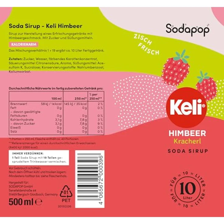 Keli Himbeer Sirup 500ml für 10 Liter - Preisvergleich – Bild 3