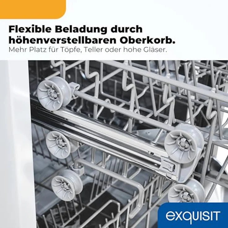 Exquisit PLUS GSP56312-030E, Geschirrspüler 60 cm, 12 Maßgedecke, Unterbaufähig, Startzeitvorwahl, 11 Liter, weiss – Bild 8