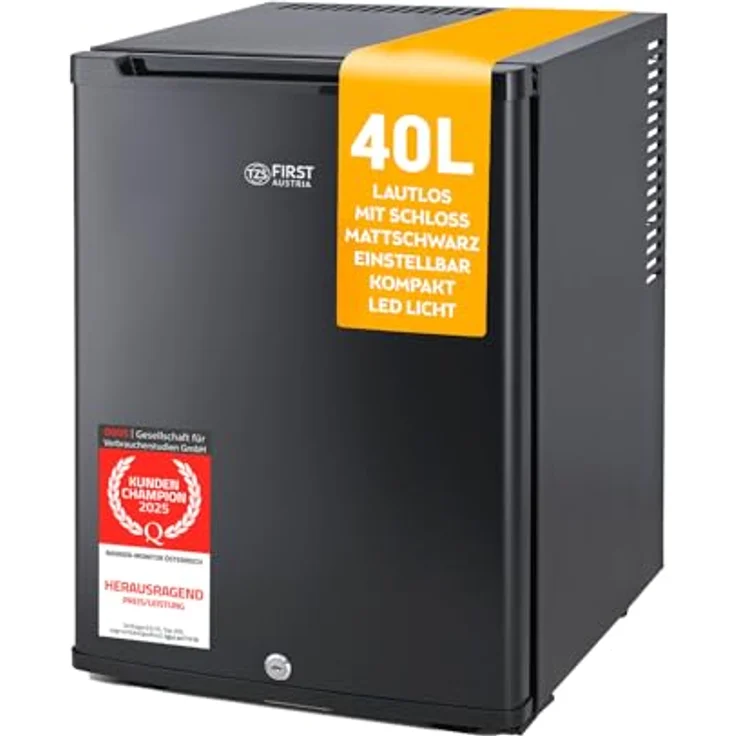 First Austria FA-5172 Minikühlschrank, freistehend, schwarz, Energieklasse F – Bild 2
