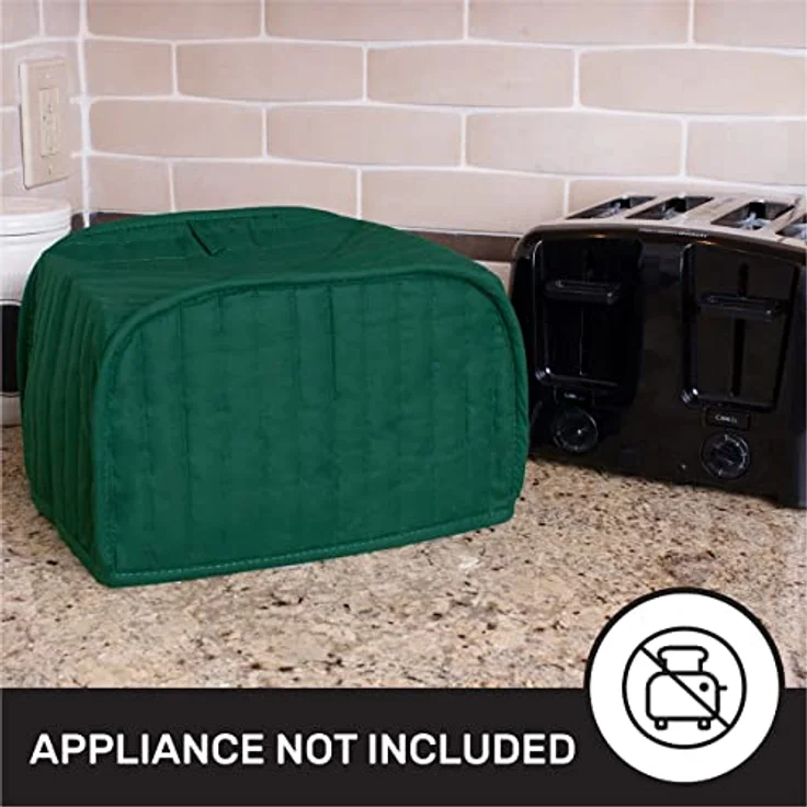 Ritz Toaster-Abdeckung aus Polyester/Baumwolle, gesteppt, 4 Scheiben, Staub- und Fingerabdruckschutz, maschinenwaschbar, dunkelgrün – Bild 3