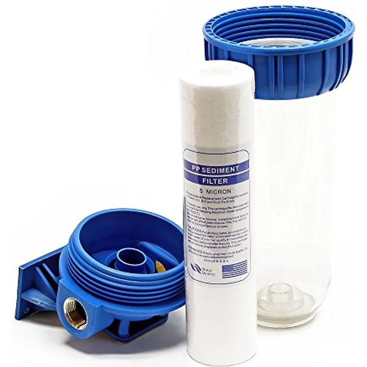 Naturewater NW-BR10B-S, 1 Stufen Wasserfilter mit 5 µ Sedimentfilter, ¾ Zoll Anschluss, Wandhalterung und Filterschlüssel – Bild 3