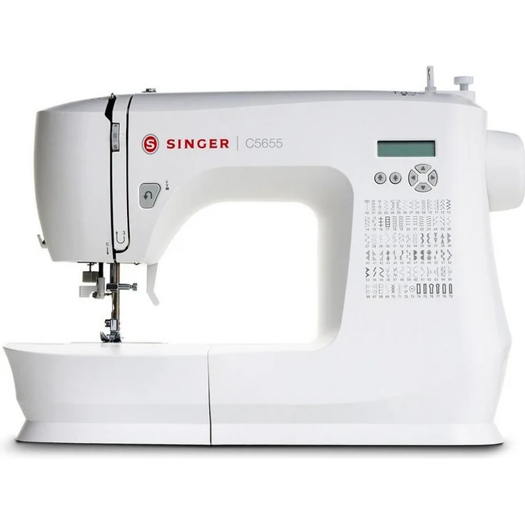 Singer Nähmaschine Singer C5655, 80 integrierte Stiche, automatischer Nadeleinfädler, weiß – Bild 1