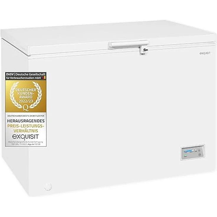 Exquisit Gefriertruhe GT320-HE-040D weiss | Tiefkühltruhe 308 Liter Nutzinhalt | Schnellgefrierfunktion | Kühltruhe 2-in-1 Gerät | Deep Freezer 4 Sterne – Bild 1