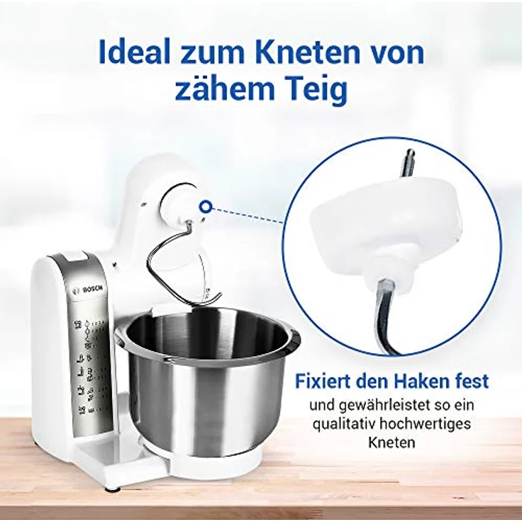 Teigabweiser für Küchenmaschine Knethaken-Abstreifer Knetflügelabweiser Knethakenabdeckung Teigabstreifer Ersatzteil für Bosch Mum 5 Mum 4 – Bild 5