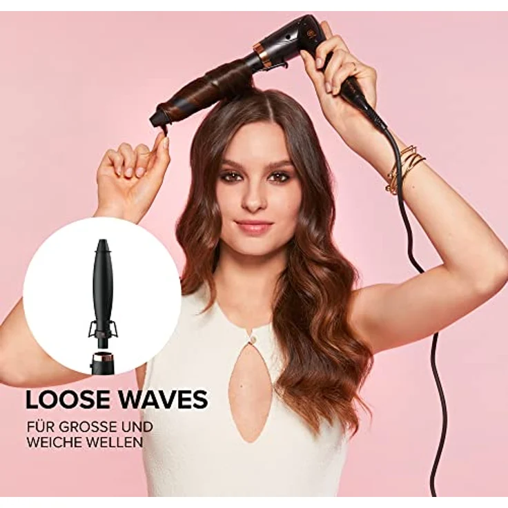 Bellissima Twist & Style, Lockenstab, Griff + 4 Zubehörteile für Locken und Wellen, automatische Temperatur, schnelles Aufheizen, Keramikbeschichtung, um 90 verstellbar, Geschenkidee – Bild 5