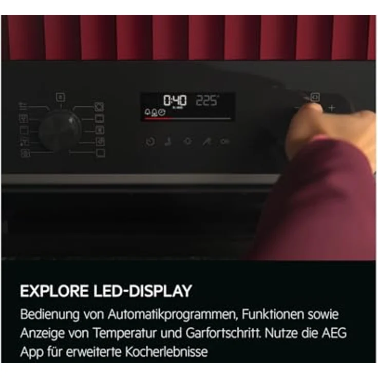 AEG NKO5N40K Kompaktbackofen mit Mikrowelle, 12 Backofenfunktionen, Schnellaufheizung, Schwarz – Bild 5