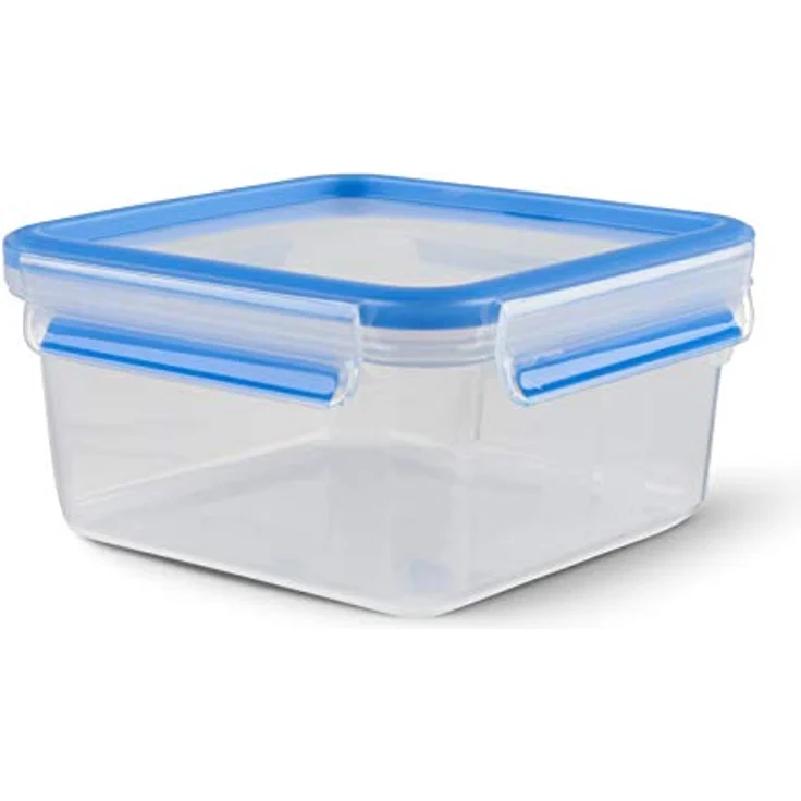Emsa N1011300 Clip & Close Frischhaltedose quadratisch Fassungsvermögen 1,3 Liter, Clip-Verschluss, Kunststoff Transparent-Blau – Bild 2