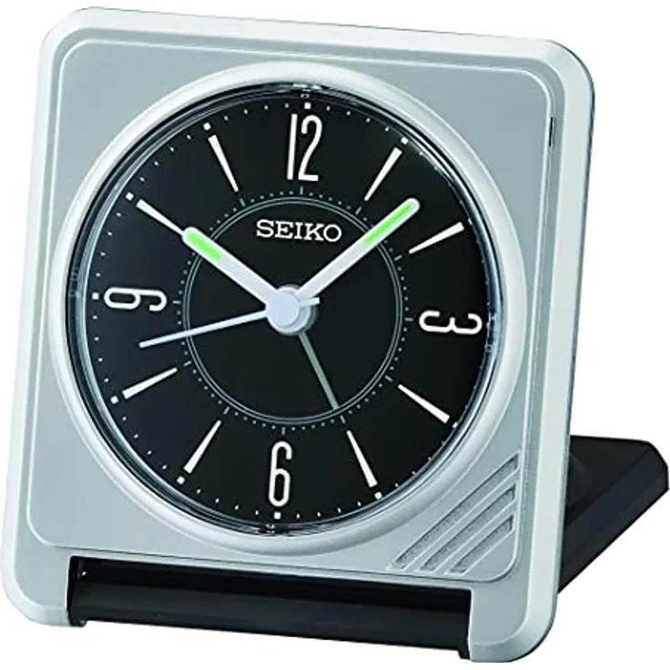 Seiko Reisewecker, Kunststoff, Silber mit zunehmendem Piep-Alarm und Schlummerfunktion