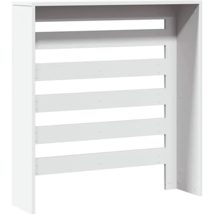 vidaXL Heizkörperverkleidung Weiß, Holzwerkstoff mit modernem Latten-Design, 78x20x82 cm – Bild 7