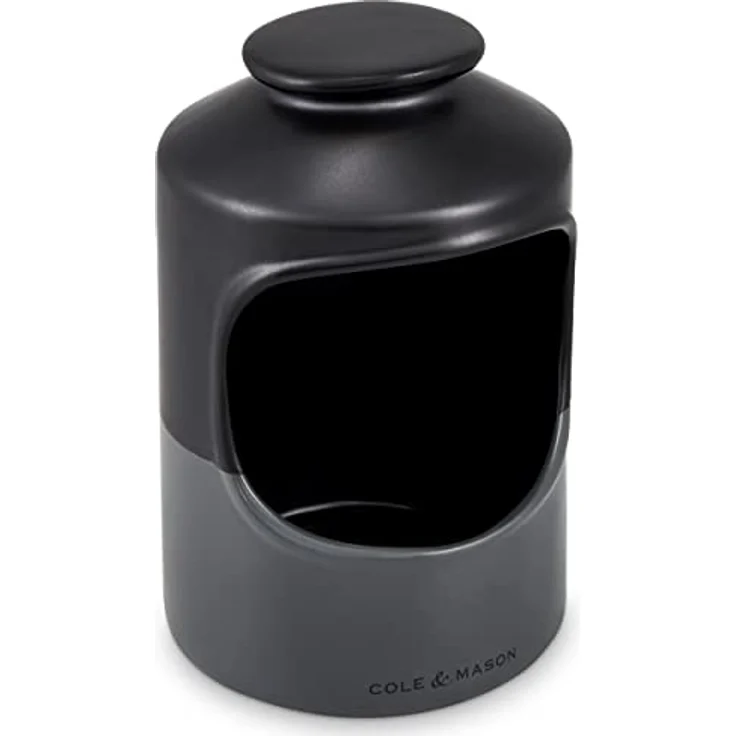 Cole & Mason H822136 Strethall Salzbehälter aus Keramik, Schwarz/Grau/Braun, 163mm x 110mm, Salzdose / Salztopf / Salzfass, 2 Jahre Garantie – Bild 3