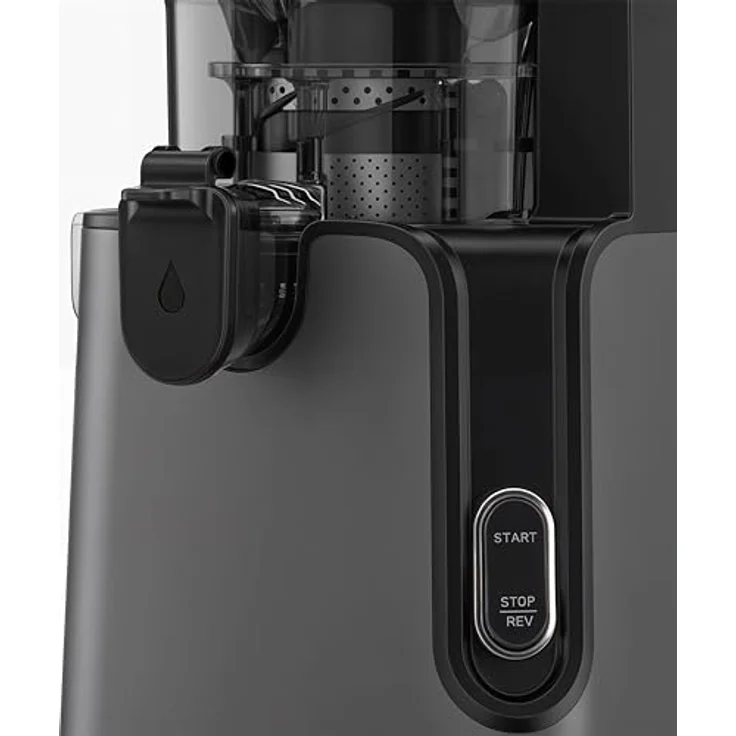 H.Koenig Vertikaler Entsafter GSX26, BPA-frei, große Öffnung 135 mm, sanfter Druck 50 U/min, Edelstahl, geräuscharm, 250 W, Anti-Tropf-System, spülmaschinengeeignet – Bild 5