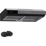 Klarstein Dunstabzugshaube 60cm, Abluft-Dunstabzugshaube mit Spülmaschinenfestem Filter aus Aluminium, Leise Abzugshaube Abluft, 200m³/h Luftstrom, Effiziente Wandhauben mit LEDs & Touch Controls