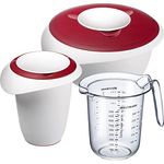 Westmark Back-Set, 3-tlg.: 1 Rührschüssel 2,5 l, 1 Quirltopf 1 l, 1 Messkanne 1 l, Kunststoff, Weiß/Rot/Klar, 315322E7