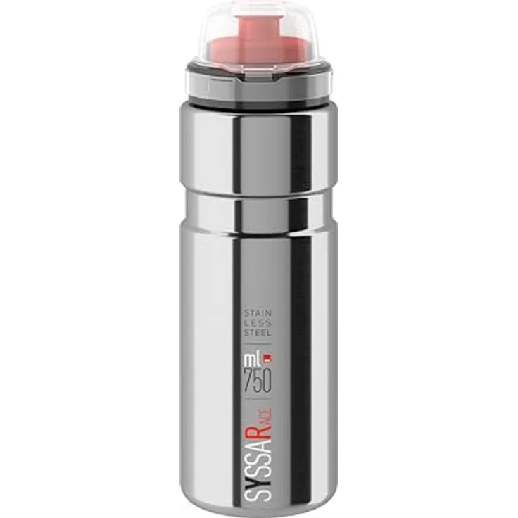 Elite Syssa Race Trinkflasche, 750ml, silber glanz, Edelstahl – Bild 2