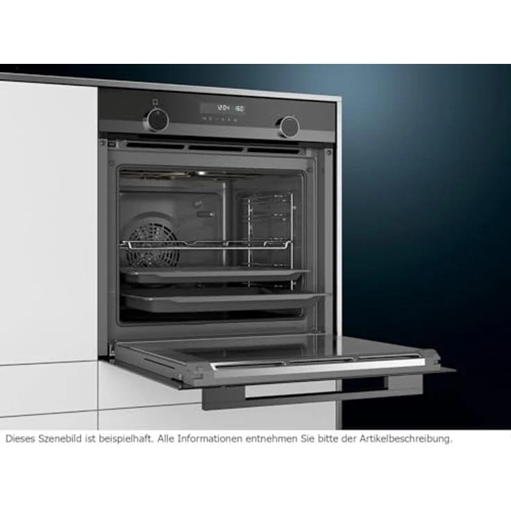 Siemens studioLine HB478GCB0S Pyrolyse Einbaubackofen blackSteel, 9 Backofenfunktionen, activeClean Selbstreinigungsautomatik, Bratenthermometer, lightControl – Bild 3