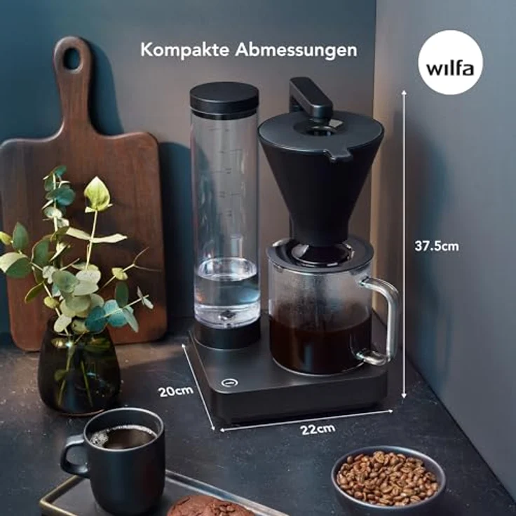 Wilfa PERFORMANCE COMPACT Filterkaffeemaschine - 1600W – 1L Wassertank - doppelwandiger Filterhalter - anpassbare Durchlaufgeschwindigkeit - Warmhaltefunktion - Tropfstopp & Auto-Abschaltung (schwarz) – Bild 3