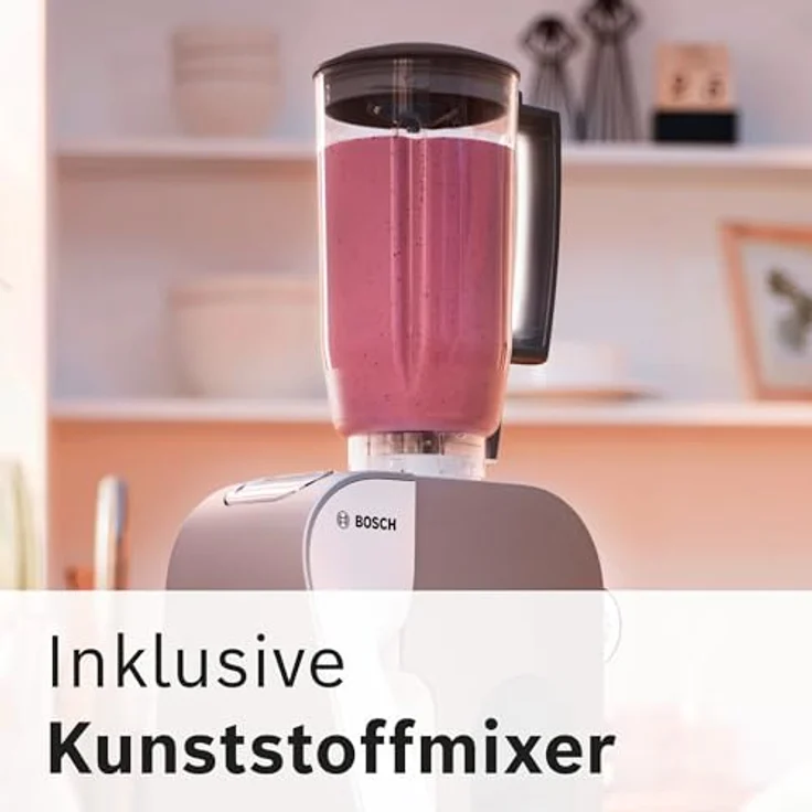 BOSCH Küchenmaschine Serie 4 MUM5XL74, 1000 W, integrierte Waage, 9,4 l Edelstahlschüssel, Mixer, Weiß, mit Fleischwolf und Würfelschneider – Bild 12