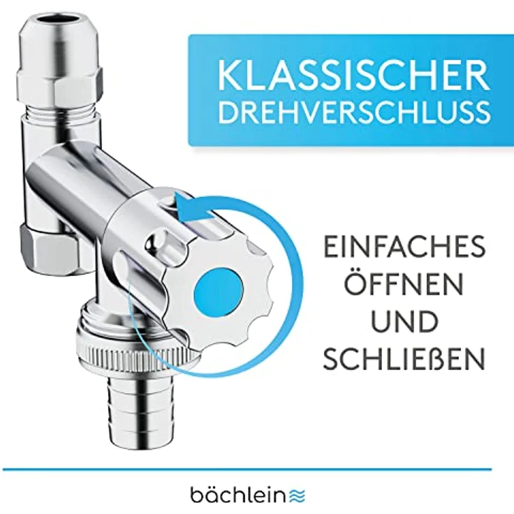 Bächlein Universal Zusatzventil - Eckfix-Geräteventil aus Messing mit Rückflussverhinderer – Bild 3