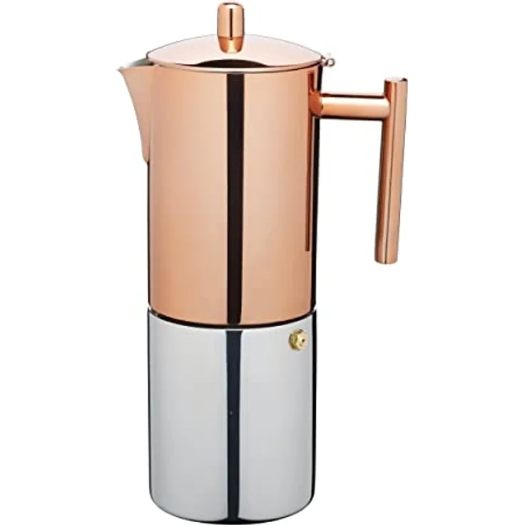 La Cafetière Espressokocher, 0,6l Kaffeekanne aus rostfreiem Edelstahl, induktionsgeeignet mit wasserdichter Silikondichtung