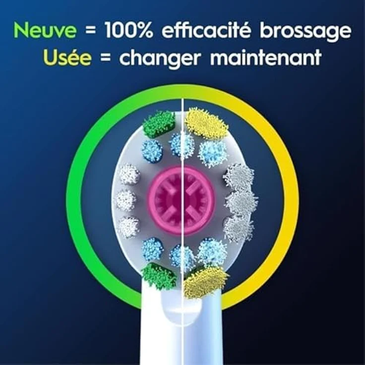 Oral-B Pro 3D White Elektrische Zahnbürstenköpfe, X-förmige Borsten und Einzigartiger Polierbecher, 8 Stück Zahnbürstenköpfe, Weiß – Bild 3