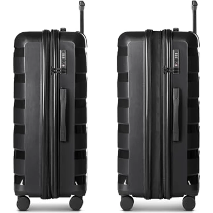 D & N South Dakota XL Trolley, Check-in Koffer für Damen und Herren, erweiterbar mit TSA Schloss, 95 L Volumen, stoßfestes ABS Material, 48 x 30 x 76 cm – Bild 3