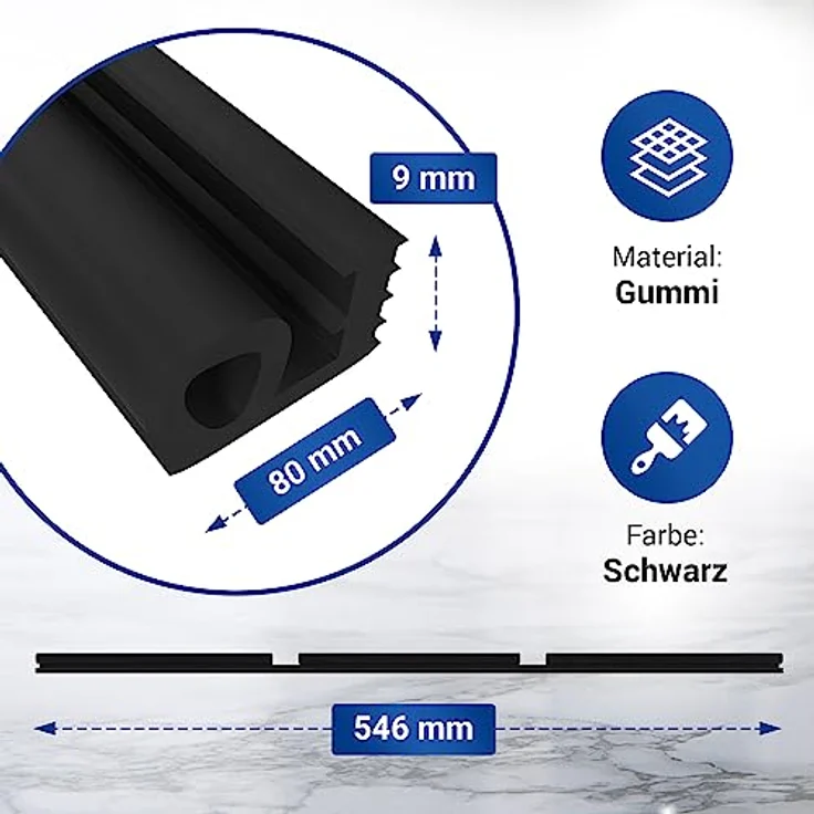 VIOKS Türdichtung für Spülmaschine, Ersatz für Electrolux 152740100/2, 546 x 15 x 9 mm, hochwertige Dichtung für Zanussi und AEG Geschirrspüler – Bild 3