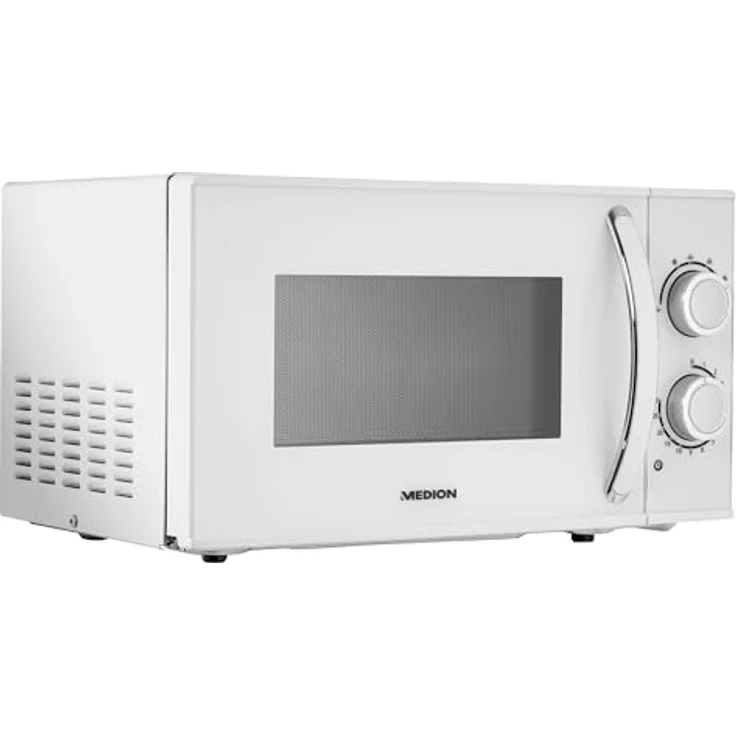 MEDION Mikrowelle, ca. 700 Watt Leistung, ca. 17 Liter Kapazität, 6 Stufen, Auftaufunktion, MD 15644, weiß – Bild 2