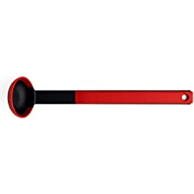 Norbert Woll Cook it Saucenlöffel aus Silikon und GFK in der Farbe Rot-Schwarz, Maße: 29,5cm x 6,5cm, KU014