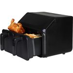Michelino Heißluft Fritteuse 9 Liter I 4,5 L + 4,5 L I Doppel Heißluftfritteuse I doppelter Airfryer I Air Fryer I Touchscreen I Doppelkammer
