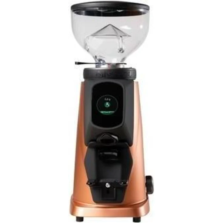 Fiorenzato AllGround Sense Kaffeemühle, DARK-T Titan Mahlwerk, Kupfer & Schwarz, hochpräzises Mahlwerk mit Touchscreen-Display