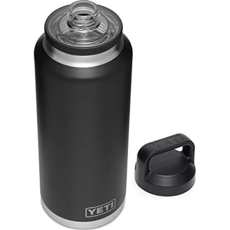 YETI Rambler 1,3 l Flasche vakuumisoliert, Edelstahl mit Chug Cap, Schwarz