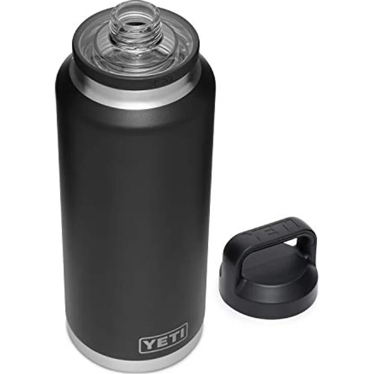 YETI Rambler 1,3 l Flasche vakuumisoliert, Edelstahl mit Chug Cap, Schwarz – Bild 1
