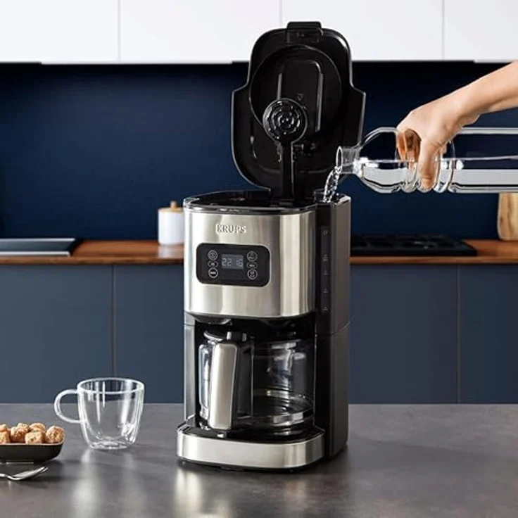 Krups Excellence Kaffeemaschine, 1,25 l, programmierbar, 24 Stunden-Wählfunktion, 1 ? 4 Tassen, Auto-Off, nach 30 Minuten, Tropfschutz, KM480D10, gebürsteter Edelstahl – Bild 5