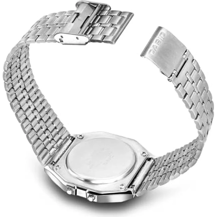 Casio Vintage Collection A159WEVJ-7, Digitaluhr für Herren mit grauem Ziffernblatt, Edelstahlarmband und Quarzwerk – Bild 4