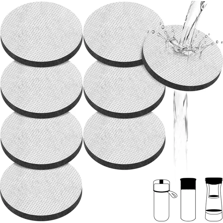 BRITA Wasserfilter MicroDisc 8 Stück, kompatibel mit Fill & Go Flaschen, langlebige Kokosnuss-Aktivkohlefilter für 150 Liter sauberes Wasser pro Disc, tragbar und ideal für Reisen