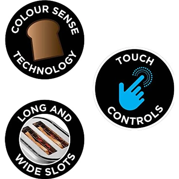 Russell Hobbs 26210-56 Attentiv 2-Schlitz-Toaster, 1640 Watt, Auftaufunktion, Aufwärmfunktion, automatische Brotzentrierung, inkl. Brötchenaufsatz, silber – Bild 2