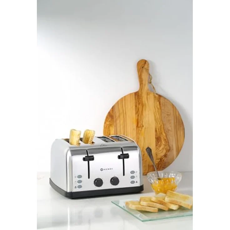 HENDI Toaster 4 Schlitz - 7 Bräunungsstufen - Edelstahl, extrabreite Toastschlitze, 7 Toaststufen, 3 Programme - Satiniert/Glänzend – Bild 7