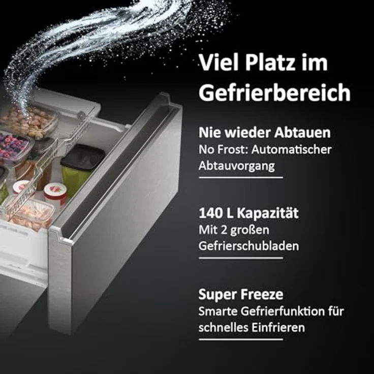 Haier HFR7720DWMP French-Door-Kühlschrank, freistehend, edelstahl, Energieklasse D – Bild 5