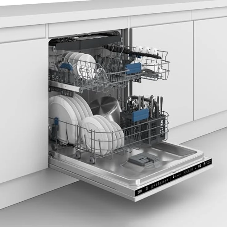 Beko BDIN38450 vollintegrierter Geschirrspüler, 60 cm, 14 Maßgedecke, 8 Programme, Besteckschublade, LCD, WaterSafe+, 42 dB, B – Bild 3