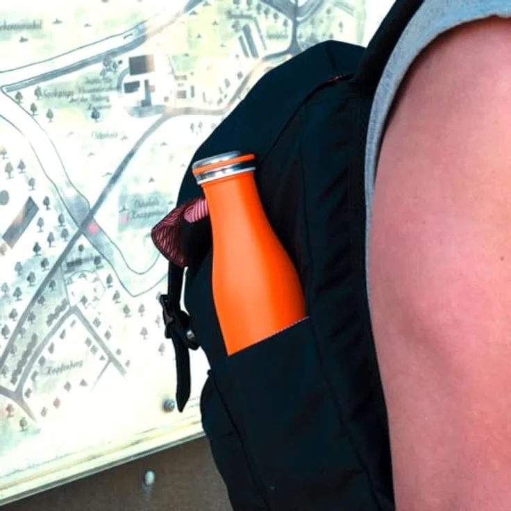 Lurch 240935 Isolierflasche/Thermoflasche für heiße und kalte Getränke aus doppelwandigem Edelstahl 0,5l, orange – Bild 8