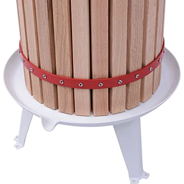 vidaXL Obstpresse 18 L, Holz-Obst- und Weinpressanlage mit Gusseisen-Spindel und Stahlbodenplatte – Bild 4