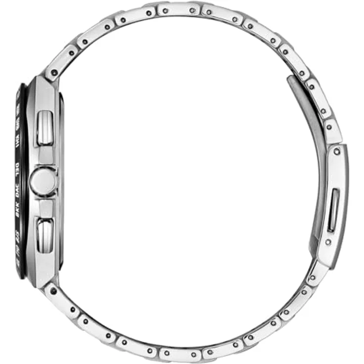 CITIZEN Titan Herrenuhr Eco-Drive Solar Funk Chronograph mit Titan Gliederband AT8238-84A, silberfarben mit Super Titanium Gehäuse – Bild 4