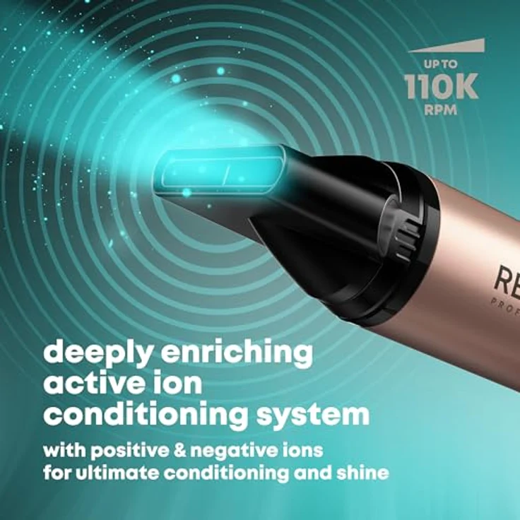 REVAMP Dynamic Radiance X Shine Ionen Styling Föhn, Haartrockner klappbar - 3 magnetische Aufsätze, digitaler intelligenter Motor, Reise Lockenföhn - Schwarz – Bild 3